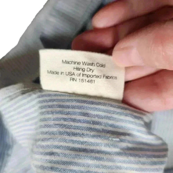 Sotela Amalfi Dress Blue White Stripe Button Front Midi Sleeveless Women's Small - Picture 10 of 14